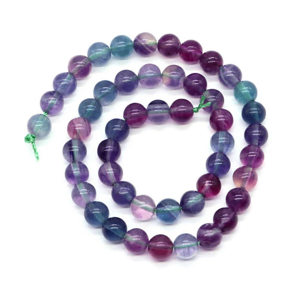 Natural Rainbow fluorite Spacer Loose Stone Beads Healing Crystals For Jewelry Making DIY Charms Bracelet Necklace Accessories