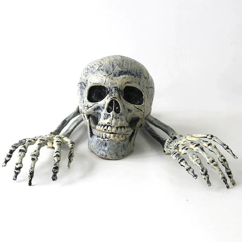 Realistic Skeleton Stakes Halloween Realistic Skull Skeleton Head Human Hand Arms for Halloween Party Home Garden Lawn Decor