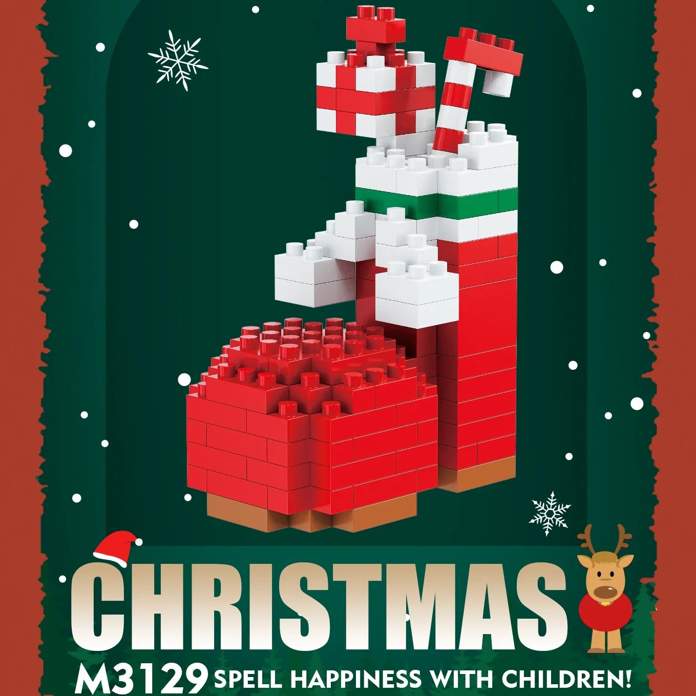 Children Mini Christmas Gift Micro Building Blocks Creative 3D Santa Claus Snowman Tree Decor Holiday Toy Set For Kids