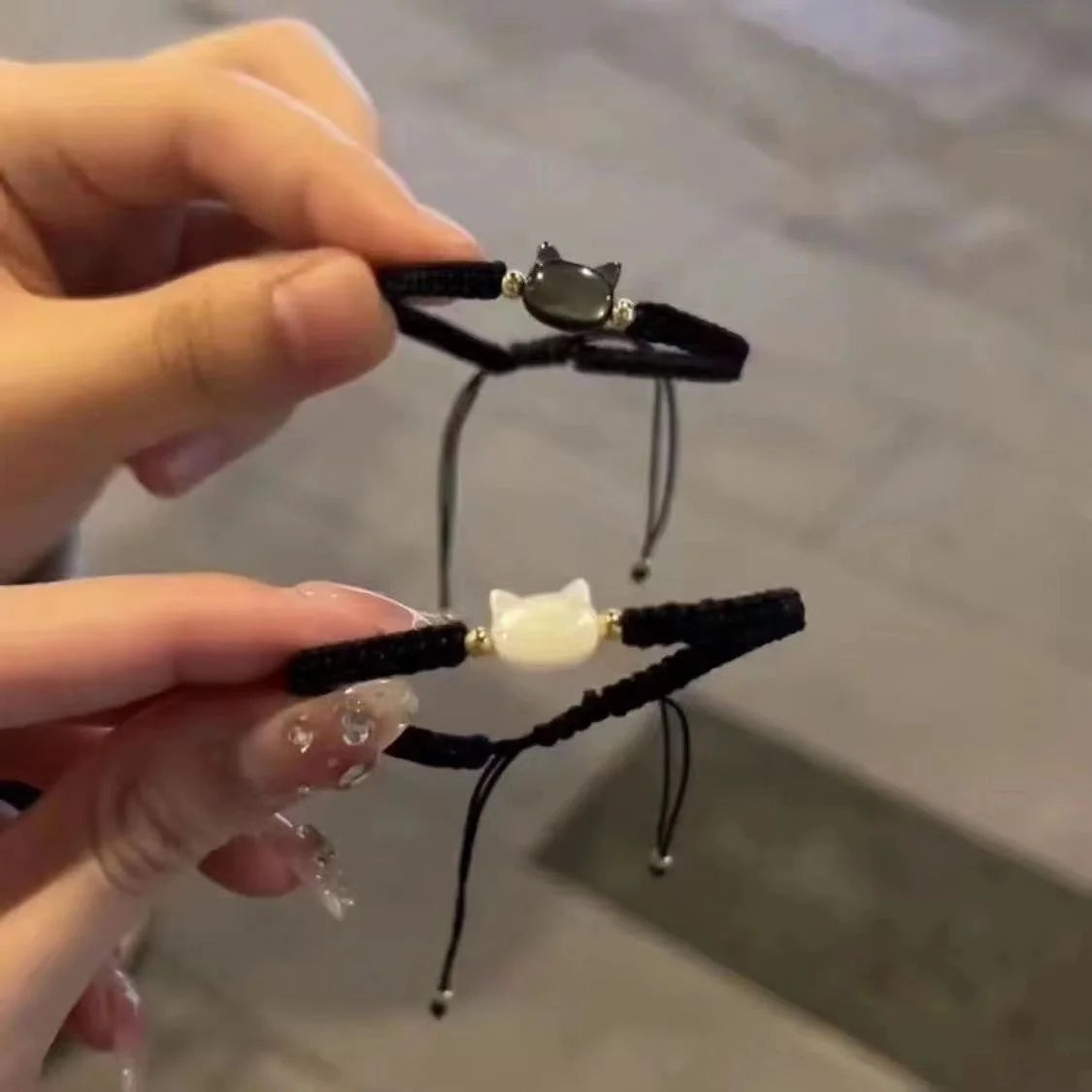 Handmade Cute Black Cat Animal Couples Bracelet for Girl Women Strap Rope Bracelets Friendship Couples Jewelry Gift