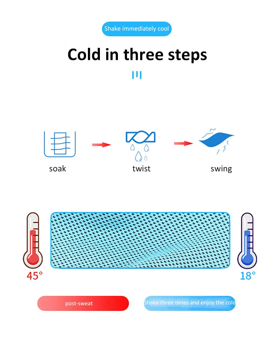 Portable Sport Towel with Mini Silicon Gel Set Cold Towel Breathable Fitness Sport Gym Running Outdoor Quick Dry Cooling Towel