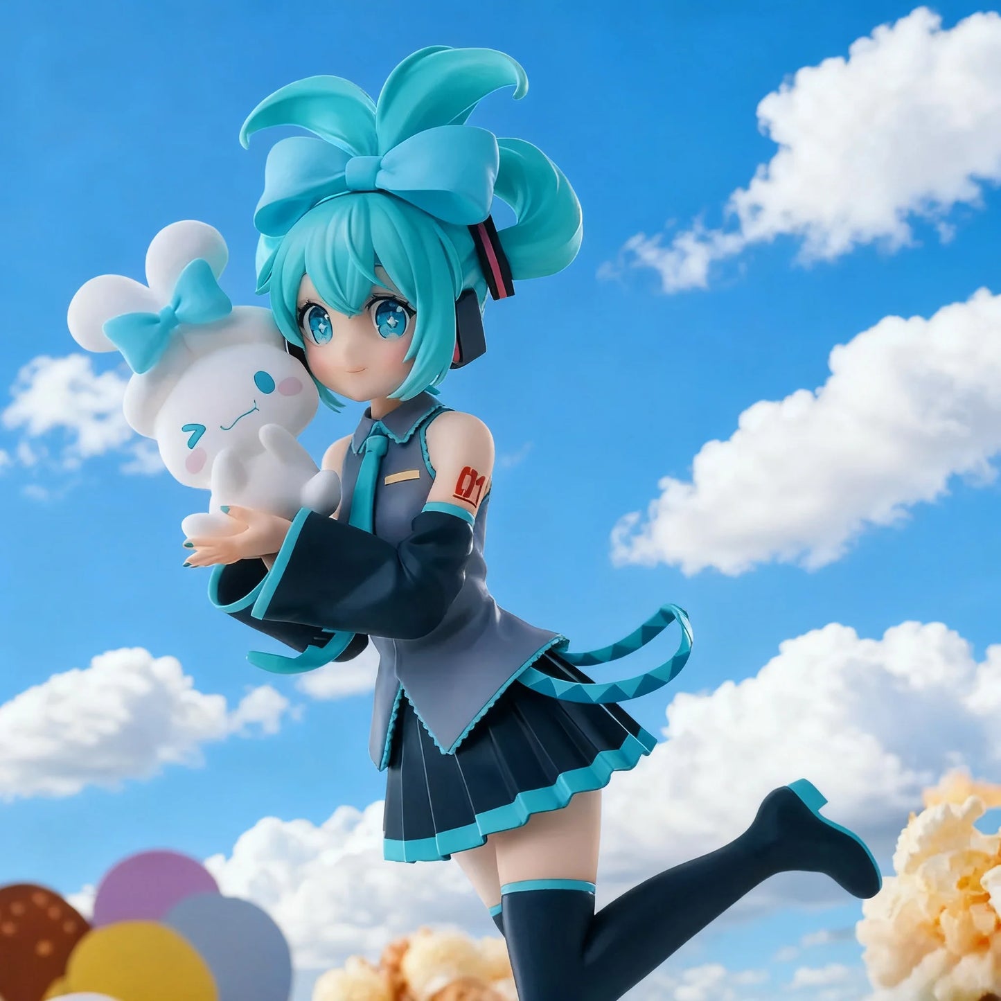 Cute girl Hatsune Miku anime character fashionable suitable for desktop decoration ornaments doll Christmas gift PVC collectible