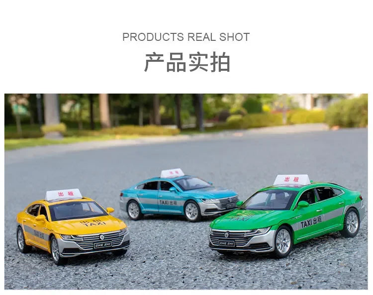 1:32 Volkswagen CC Taxi Car Model Alloy Car Die Cast Toy Car Model Sound Light Children's Toy Collectibles Christmas gift ﻿A563