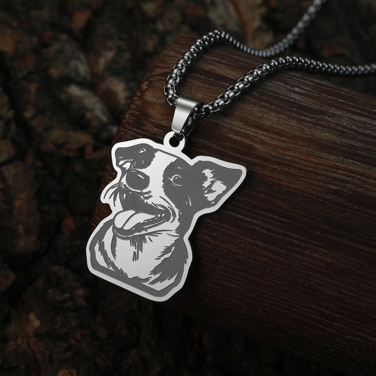 Kinitial Cute Dog Puppy Pendant Necklace For Women Men Stainless Steel Charm Necklace Wholesale Christmas Gift Jewelry