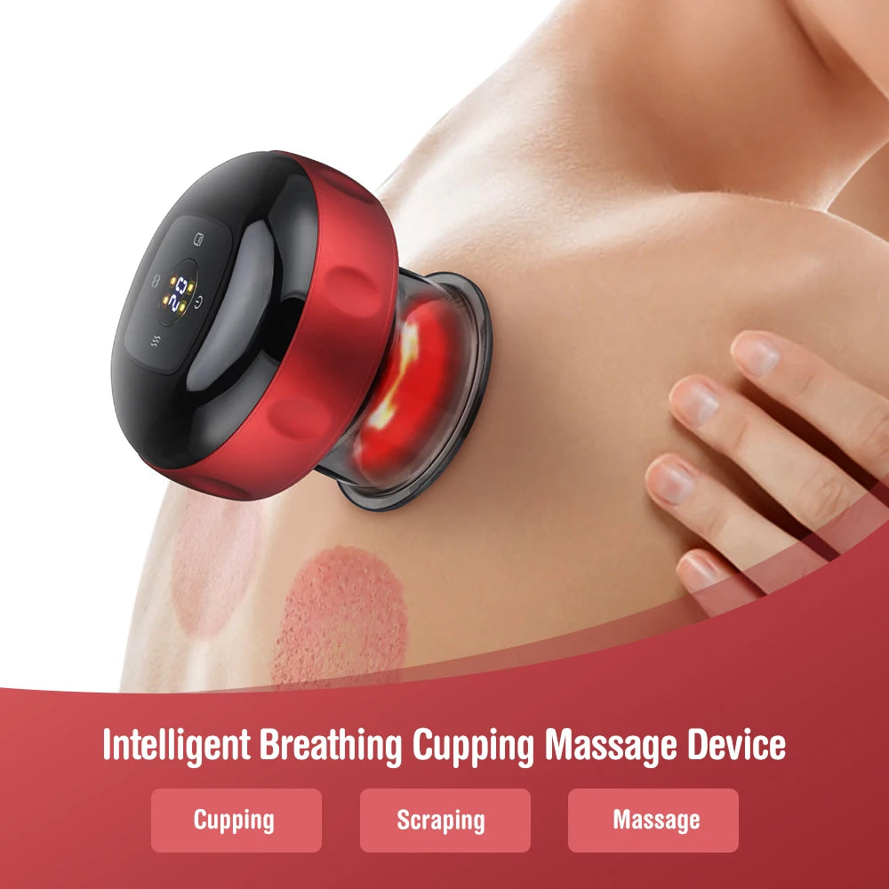 Smart Vacuum Suction Cup Cupping Therapy Massage Jars Anti-Cellulite Massager Body Cups Rechargeable Fat Burning Slimming Device