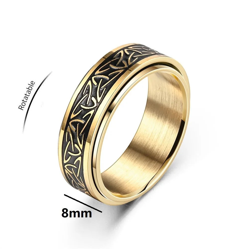 Viking Dragon Stainless Steel Anti Stress Rings Men Fidget Spinner Free Shipping Anti Anxiety Relaxing Rotating Ring Anillo