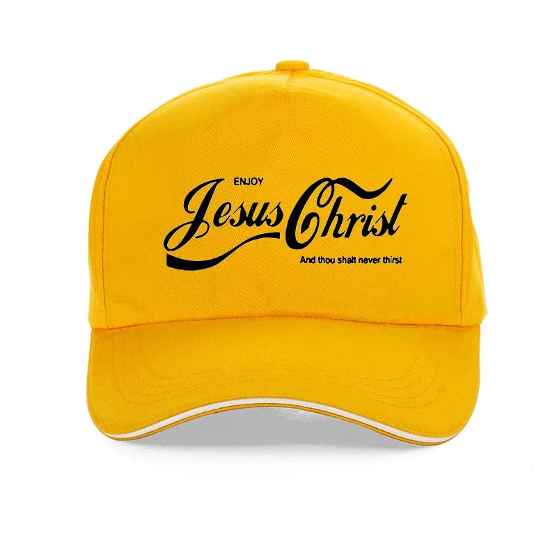 Enjoy Jesus Christ The Real King Christian Funny Men Hat Faith Prayer Graphic Fashion New Cotton Unisex Baseball Cap