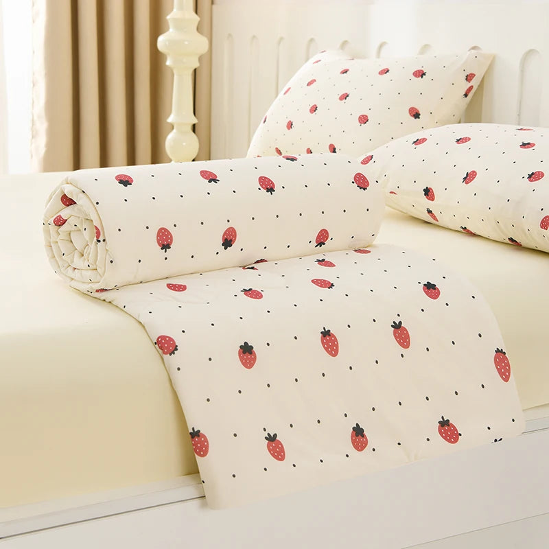 New Prints Cooling Blanket for Bed Silky Lightweight Summer Quilt Double Side Cold & Cooling Fabric Duvet Comforter Ice Silk