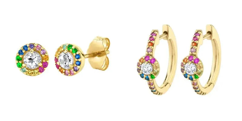 Colorful Crystal Earrings 925 Sterling Silver Ear Needle Stud Earrings for Women Cross Dangle Earrings Party Wedding Jewelry