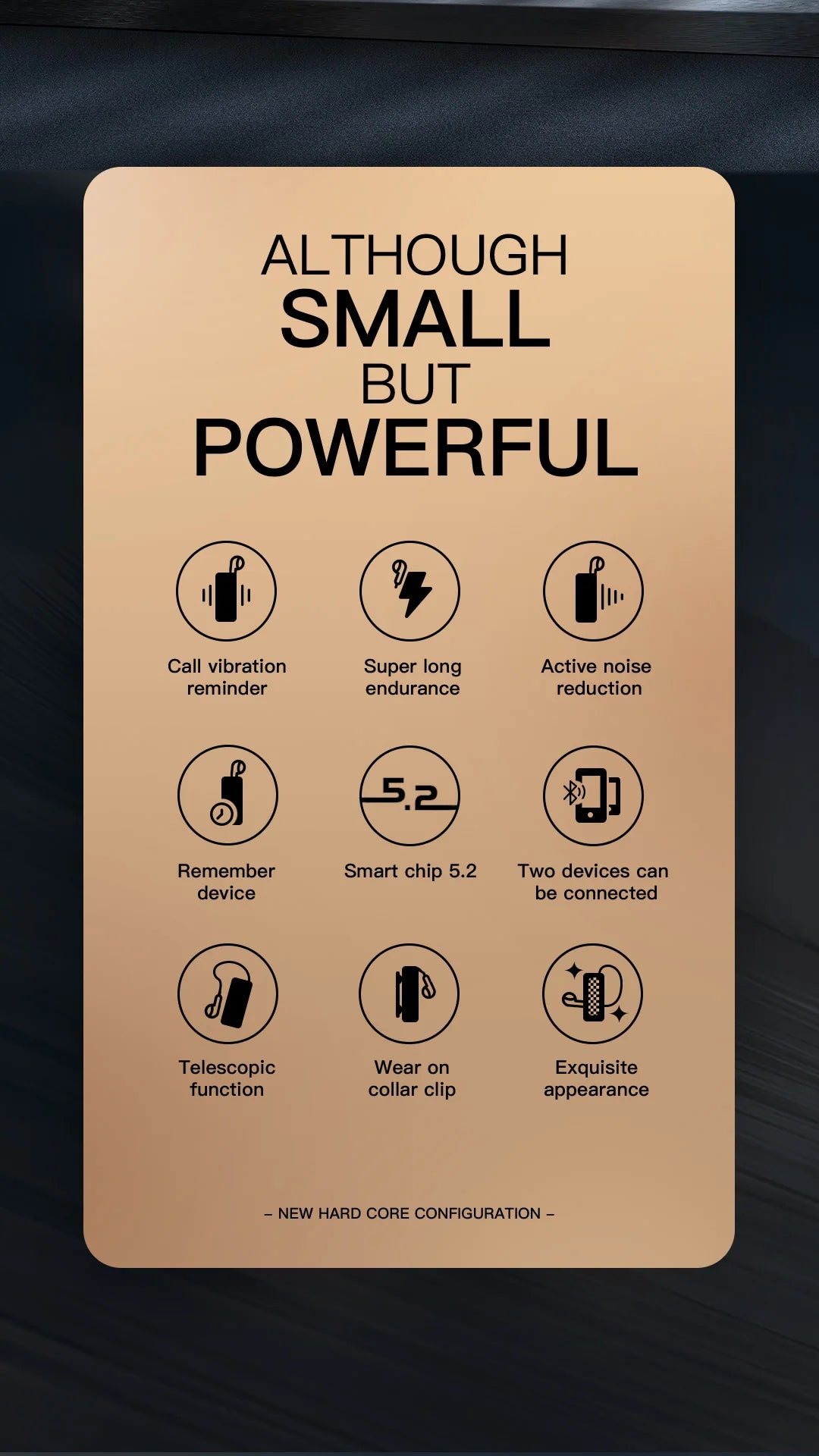 Bluetooth V5.2 Wireless Earbuds Clip On Earphone Business Headphone In-Ear Vibrating Alert