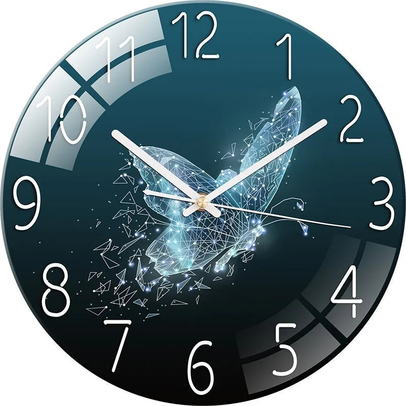 Creative European Style Clocks Living Room Free Perforated Wall Clock Household Silent Bedroom Quartz Clock Digital Wall Clock