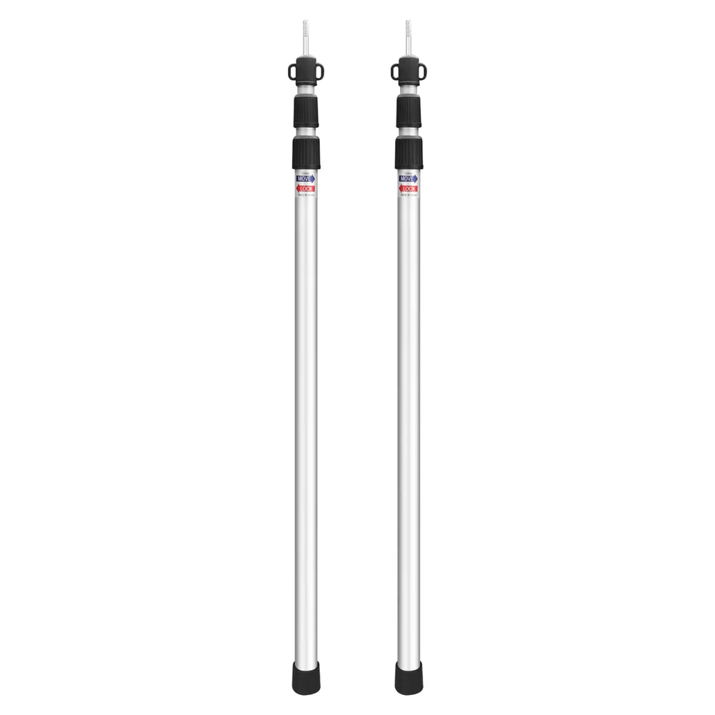 Set of 2 Tarp Poles Telescoping Camping Replacement 3-Section Aluminum Tent Rods for Rain Fly Camping Shelter Awning Canopy