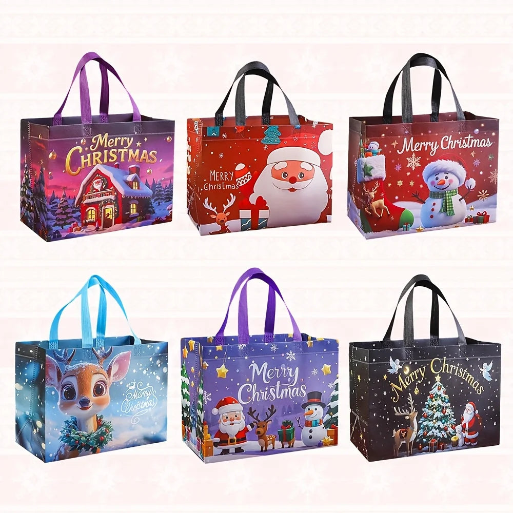 Large Christmas Gift Bags - Reusable Non-Woven Christmas Gift Bags with Handles for Holiday Xmas Party Gifts Wrapping Shopping