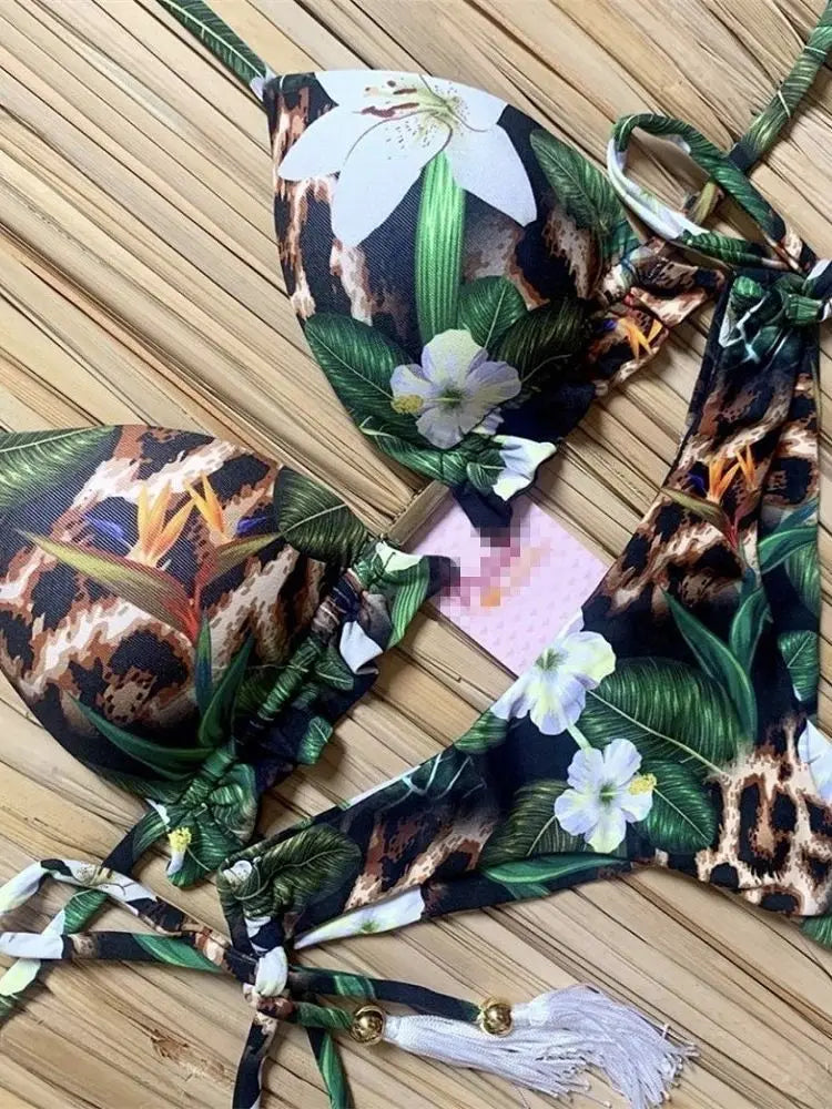 RUOTONGSEPT 2023 Striped Bikini Set Knotted Swimsuit Women Biquinis Beach Sexy Thong Swimwear Bandage Brazilian Mirco Bikinis