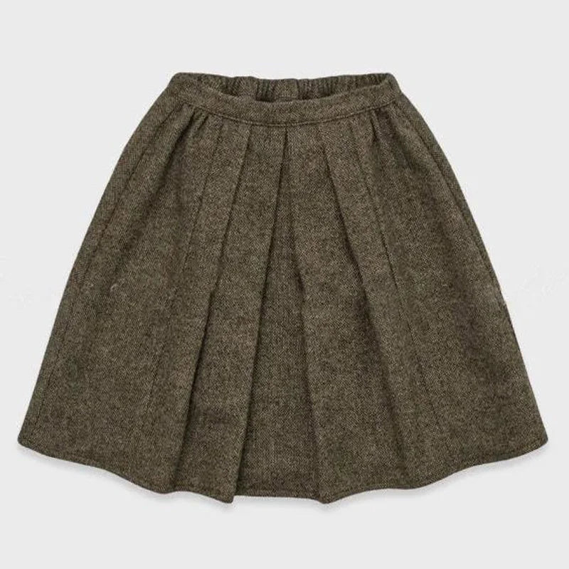 2025 Lou Autumn Girls Blouse and Skirts Set Vintage Kids Sweaters Knitted Cardigan Casual Pant Winter Warm Outwear Coats Suit