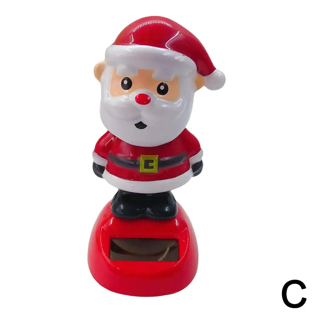 Christmas Car Decoration Solar Dancing Santa Claus Car Ornament Tree Elk Snowman Bobblehead Doll Merry Christmas Gift Accessory