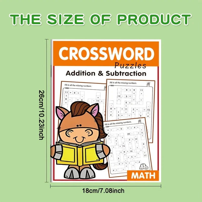 32-Page Math Fill-In-The-Blank Puzzle Activity Book: Children's Addition and Subtraction Exercise Book |   Learning and Education Writing Aids |   Family Education, Classroom Essential Interactive Learning Book, Durable Arith