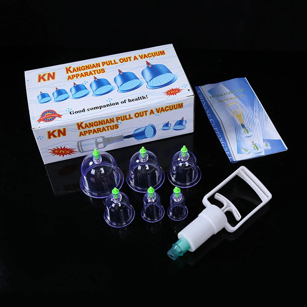 12/6Pcs Vacuum Cupping Set Suction Cups Back Massage Body Cup Detox Massage Body Cups Vacuum Cupping Anti Cellulite Massage Jars