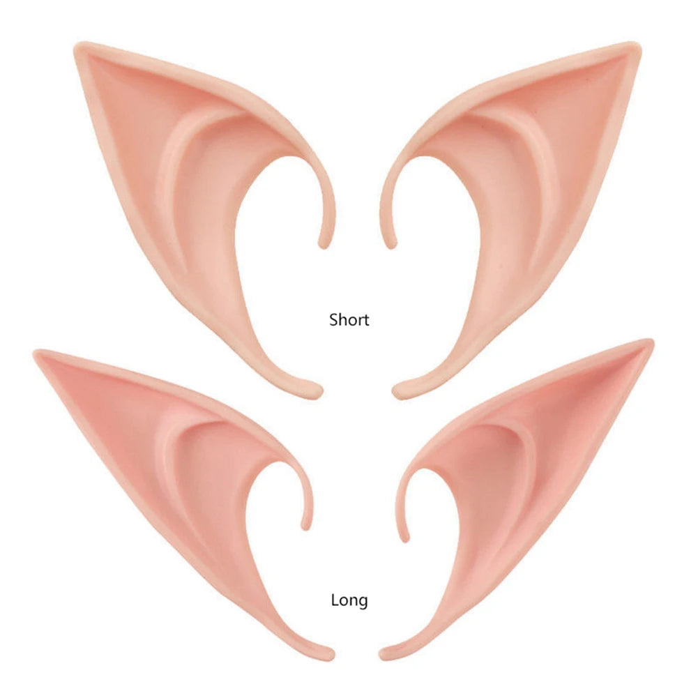 10-1Pair Halloween Angel Elf Ears Fairy Cosplay Latex Ears Halloween Decoration Monster Ears Vampire Cosplay Costume Accessories