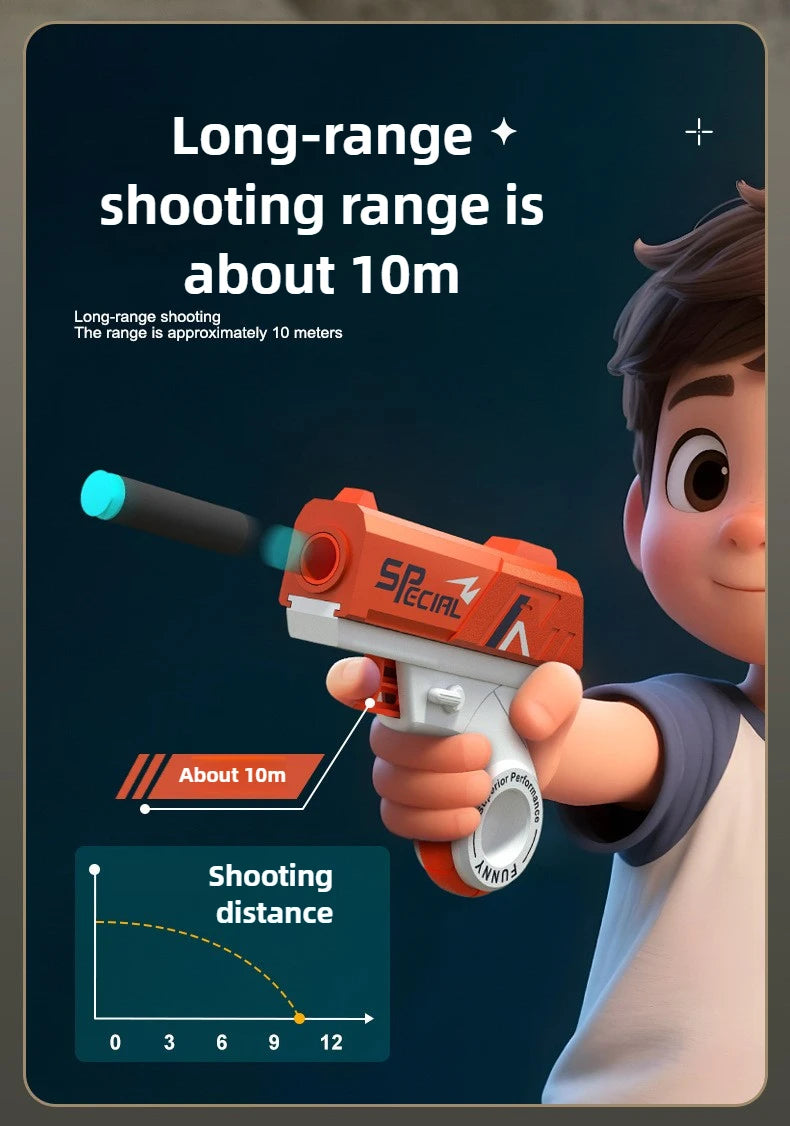 Mini Soft Bullet Toy Gun Rotary Fidget Design Foldable Foam Dart Launcher for Boys Shooting Toy Fun Christmas Gift for Kids