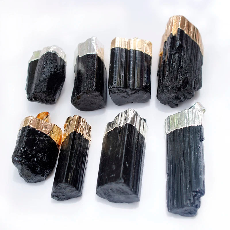 Irregular Raw Black Tourmaline Pendant Rough Energy Chakra Jewelry For Woman And Man Gift Necklace Making