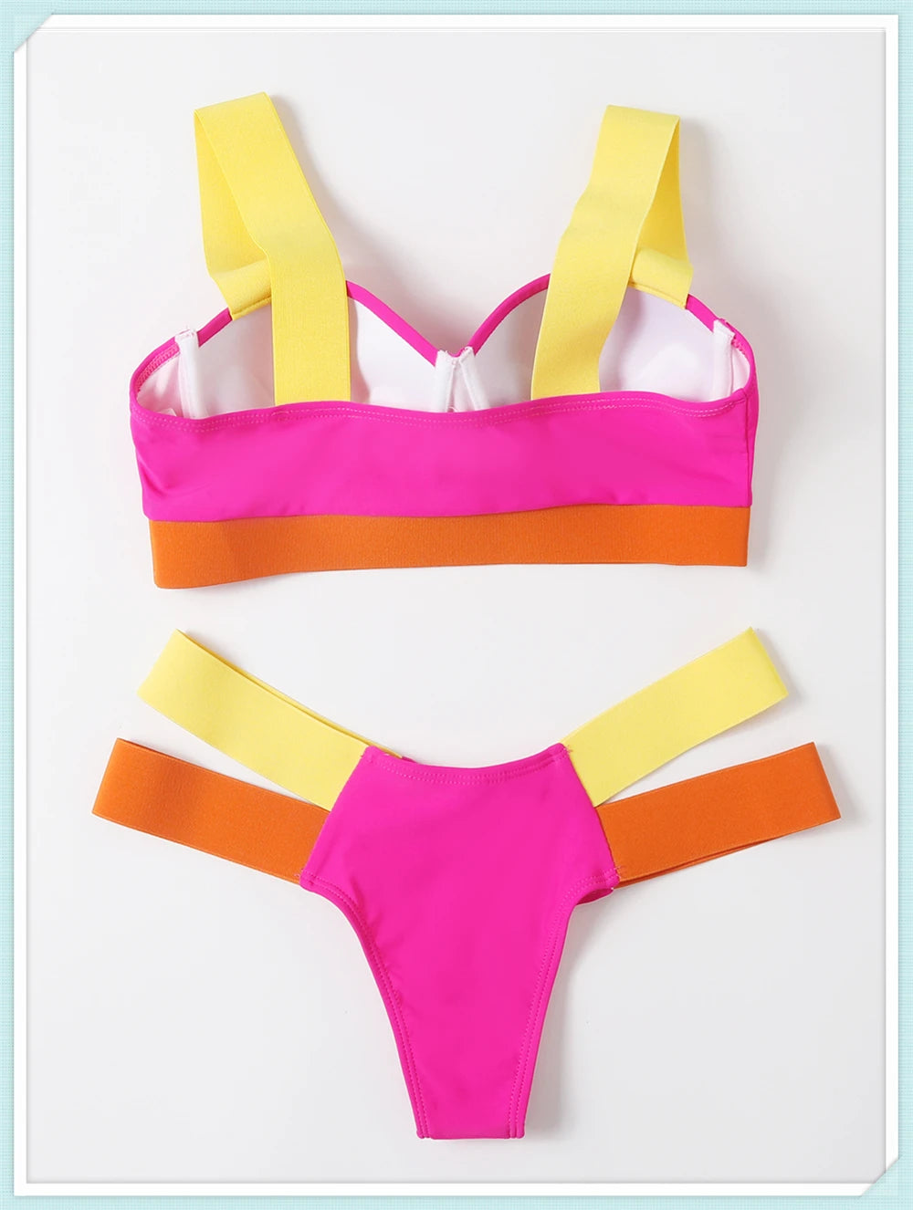 Solid Bandage Bikini Women Push Up Swimsuit Sexy Swimwear Female Brazilian Bathing Swimming Suit Bather Splicing Color Beachwear