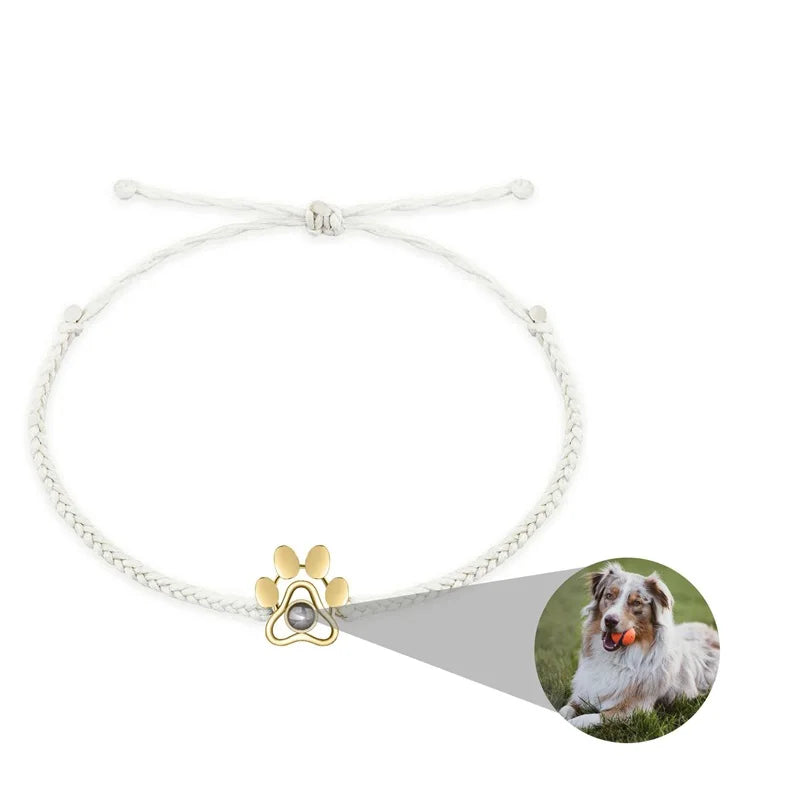 Custom Photo Bracelet with Picture Inside Personalized Photo Projection Bracelet Dog Paw Bracelet Pet Memorial Jewelry Gifts