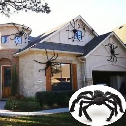 30cm/75cm Halloween Giant Black Plush Spider Decoration Haunted House Prop Indoor Outdoor Decor Halloween Decoration