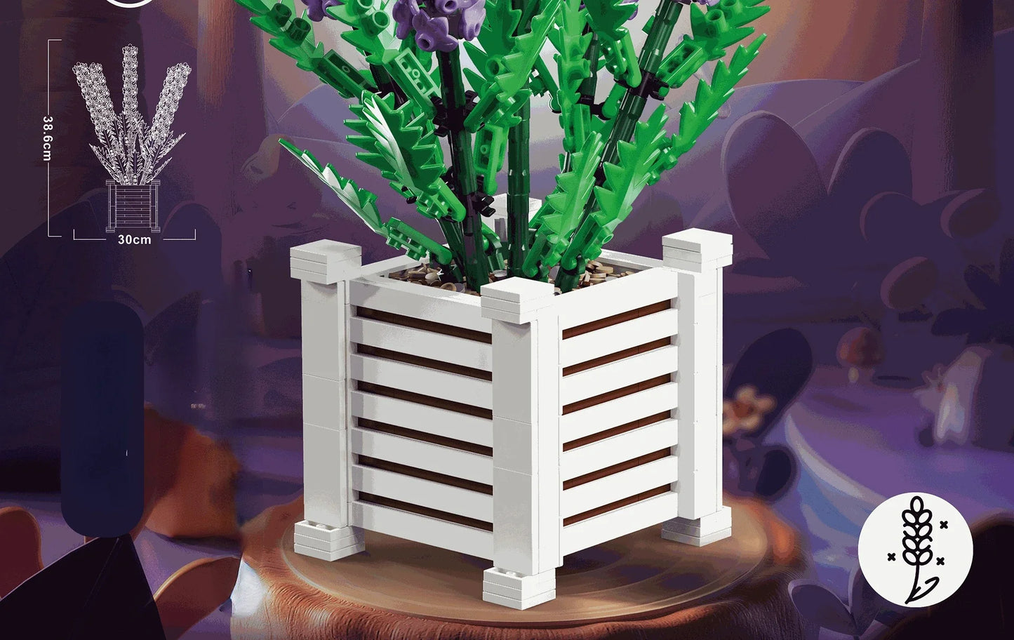 Creativity Flower 1204PCS Lavender Building Blocks Home Decoration Desktop Ornament Bricks Toys for Children's Christmas Gift