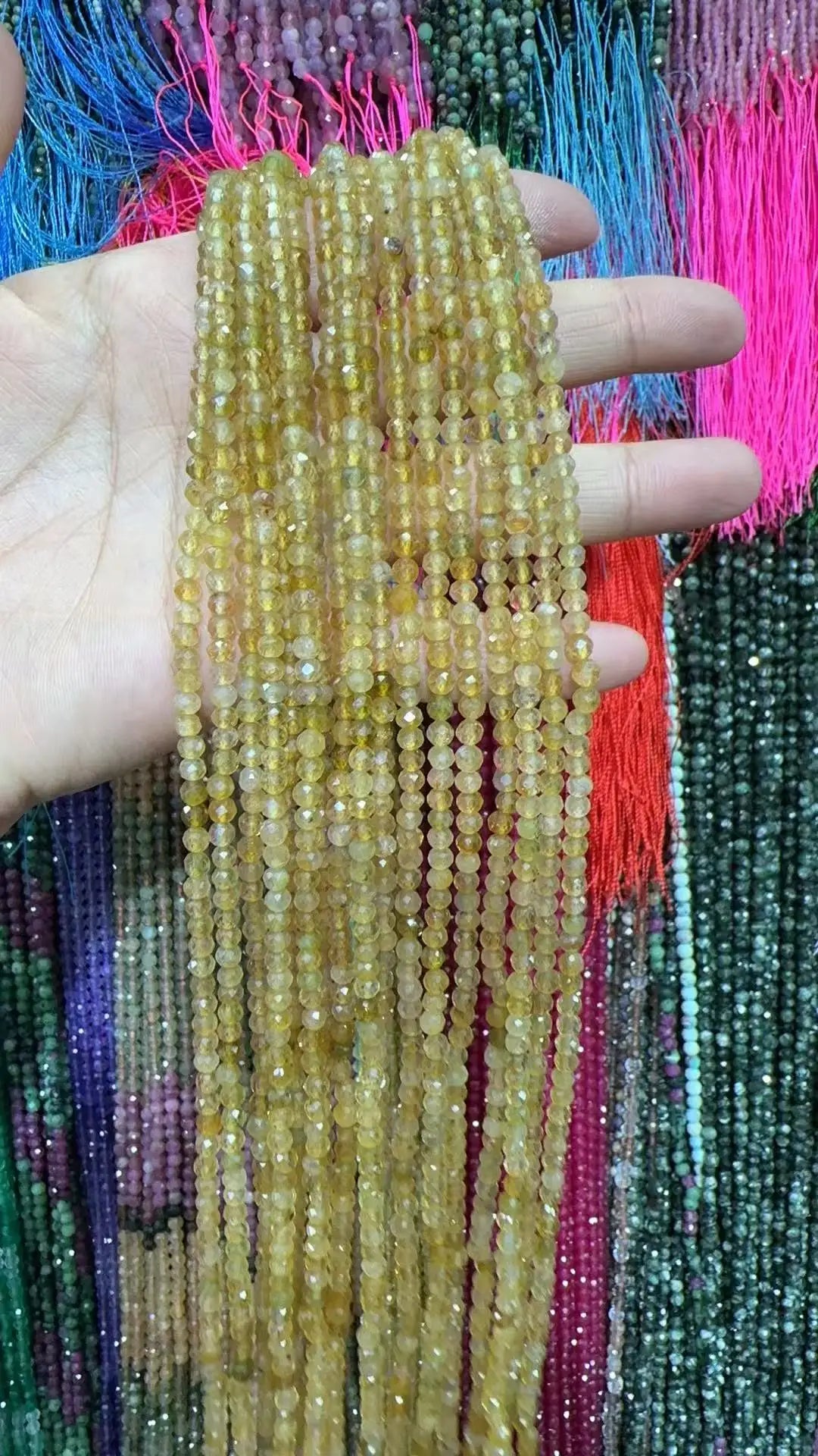 AAA Grade Natural  Rainbow Colorful Tourmaline Slice Loose Bead Jewelry DIY Bracelet Necklace 38cm Manufacturer Wholesale