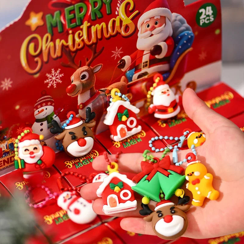 2025New Halloween Christmas Gift Blind Box 24 Small Box Santa Claus Series Exquisite Pendant Doll Male and Female Small Gifts