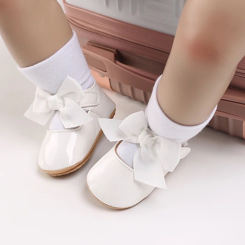 Cute Lace Baby Princess Shoes for Spring And Autumn 0-18M Infant Girls Anti-Slip Rubber Sole Bow Detail Anti-Slip Footwear
