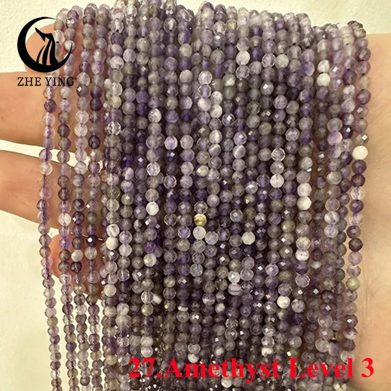 AAA Colorful Tourmaline Stone Beads Loose Spacer Faceted 3mm Beads for Jewelry Making DIY Bracelet Accessories 15''