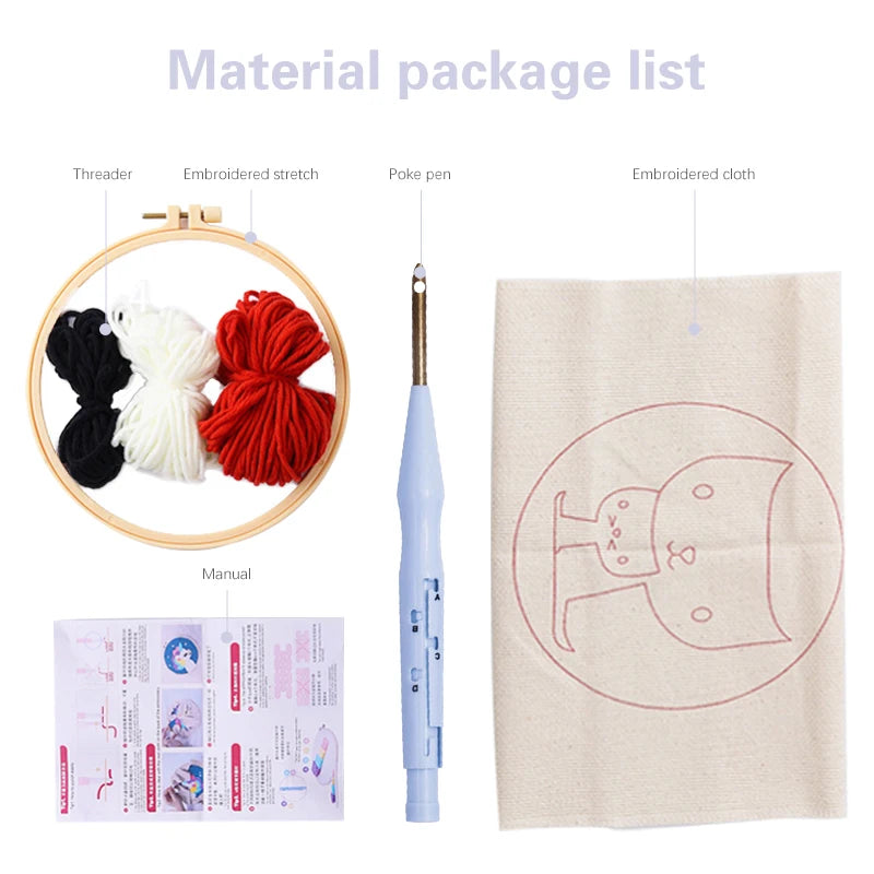 GATYZTORY DIY Punch Needle Embroidery Kit Santa Claus Snowman Frame Punch Set for Beginners Easy Handicraft DIY Christmas Gift