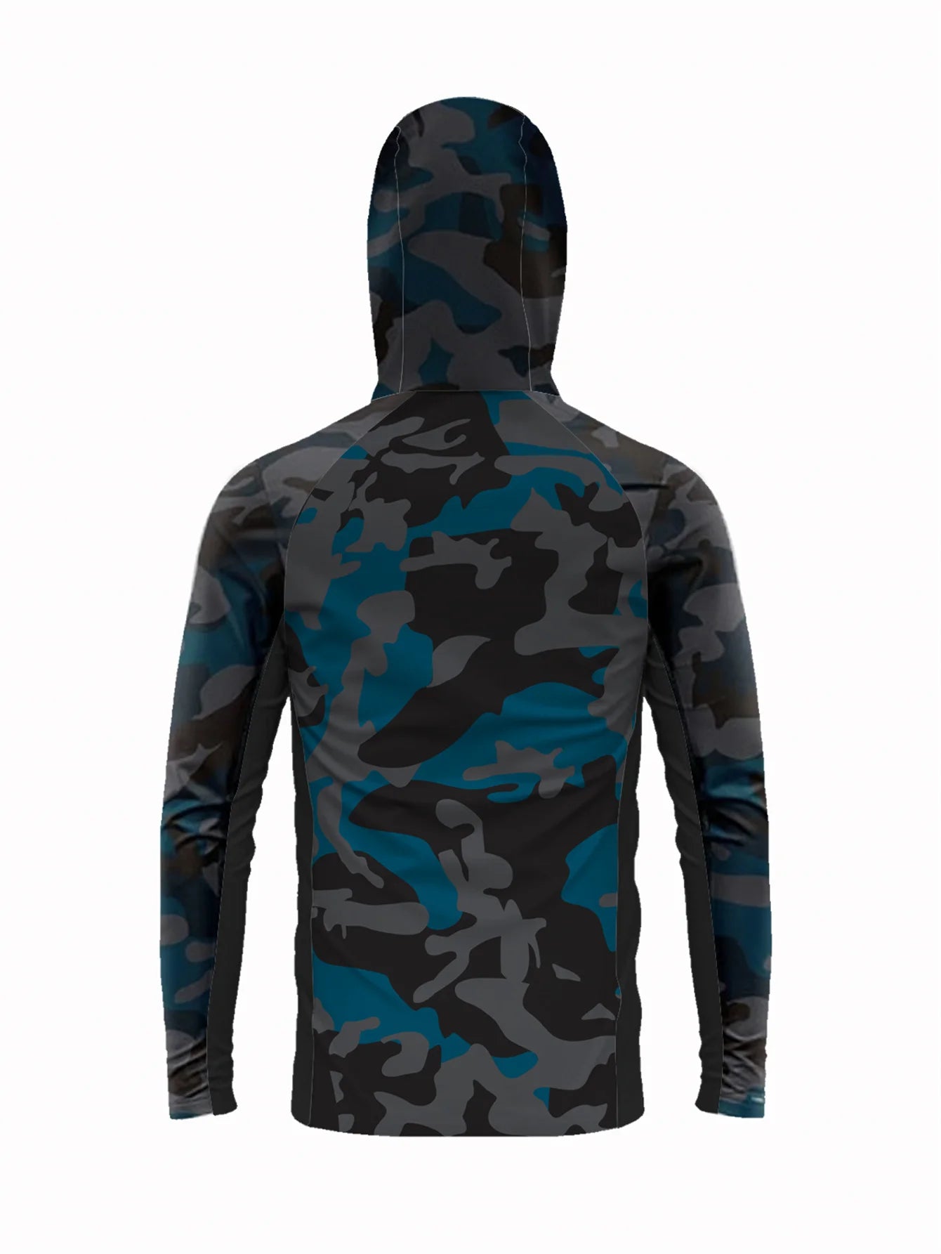 Long Sleeve Fishing Shirts Men Sun Protection Hoodie Mask All-in-one Fishing Clothing Hunting Camping Angling T-shirt Upf