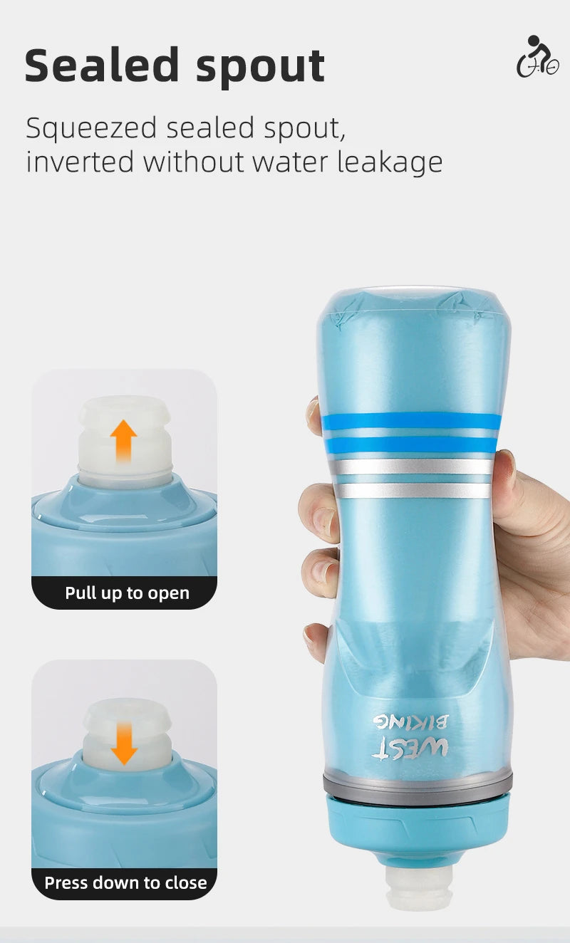 WEST BIKING 620ML Bicycle Bottle MTB Road Bike Water Bottle Outdoor Sports Plastic Drink Cycling Cold Insulation Water Bottle