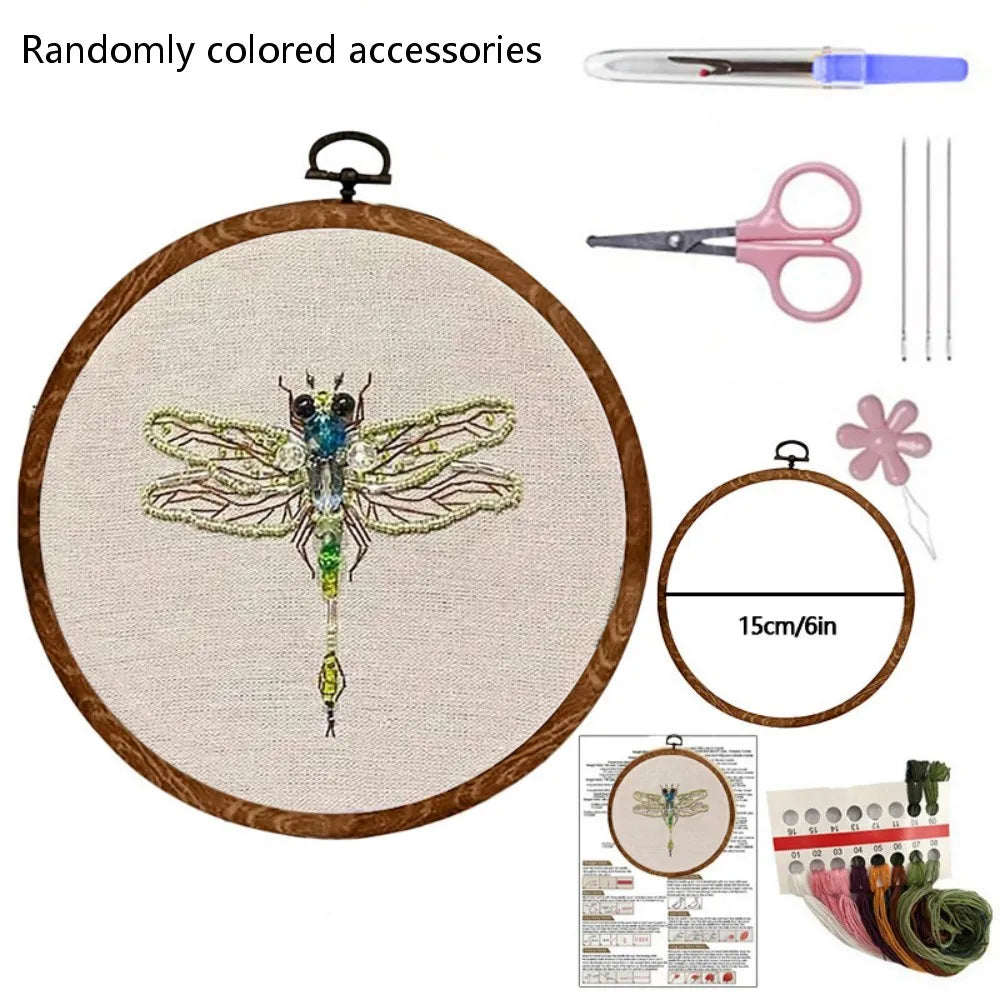 Insect Bead Embroidery DIY Craft Kit Cartoon Cross Stitch Insect Series Bead Embroidery Engraved Insect Pattern Set