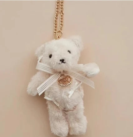 Japanese New Sweet Cute Rabbit Bear Rhinestone Bow Pendant Sweet Kawaii Girl Female Bear Bag Charm Pendant Keychains