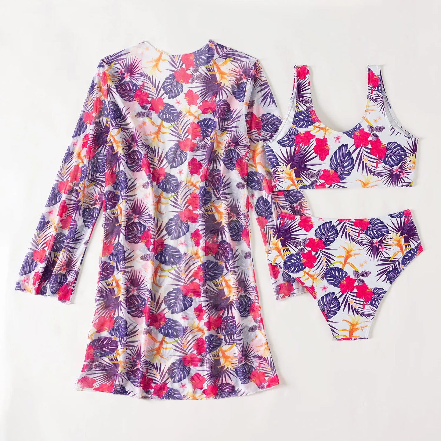 2025 Sexy Floral Bikinis Female Swimsuits Women's Three-Piece High Waist Swimwear Beach Swimming Wear Bathing Suits Pool Bather