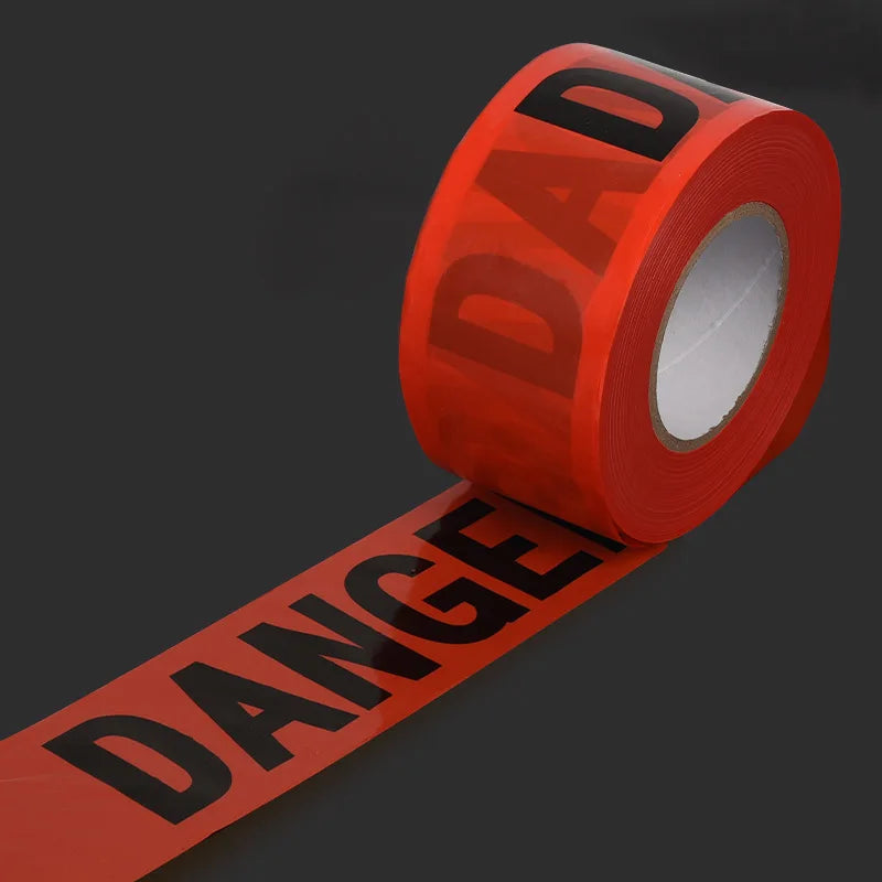 Halloween Yellow Isolation Warning Tape with Bold Danger Signs Durable Plastic Material for Yard Haunted House Party Decoration
