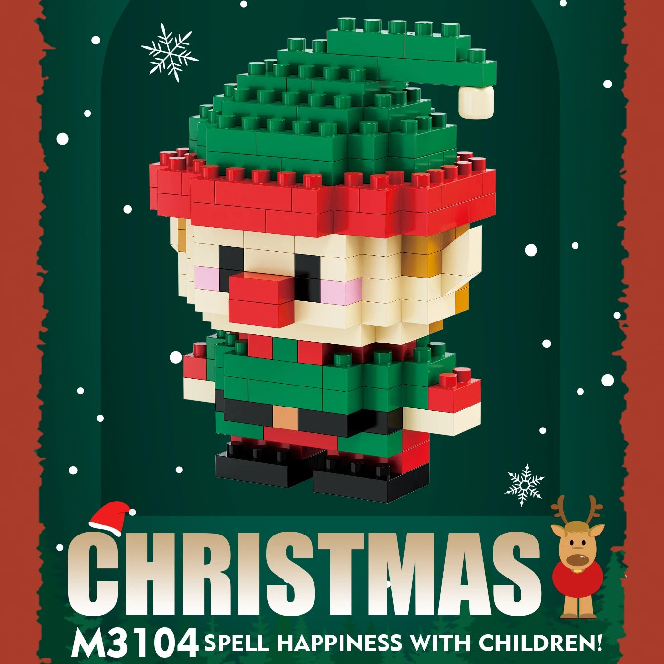 Children Mini Christmas Gift Micro Building Blocks Creative 3D Santa Claus Snowman Tree Decor Holiday Toy Set For Kids