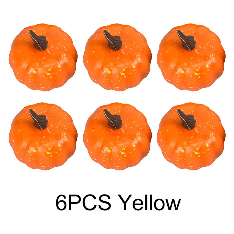 6PCS/Lot Simulated Pumpkin Yellow/White Available DIY Decoration Photography Prop for Thanksgiving Halloween Atmosphere Gift ZYF