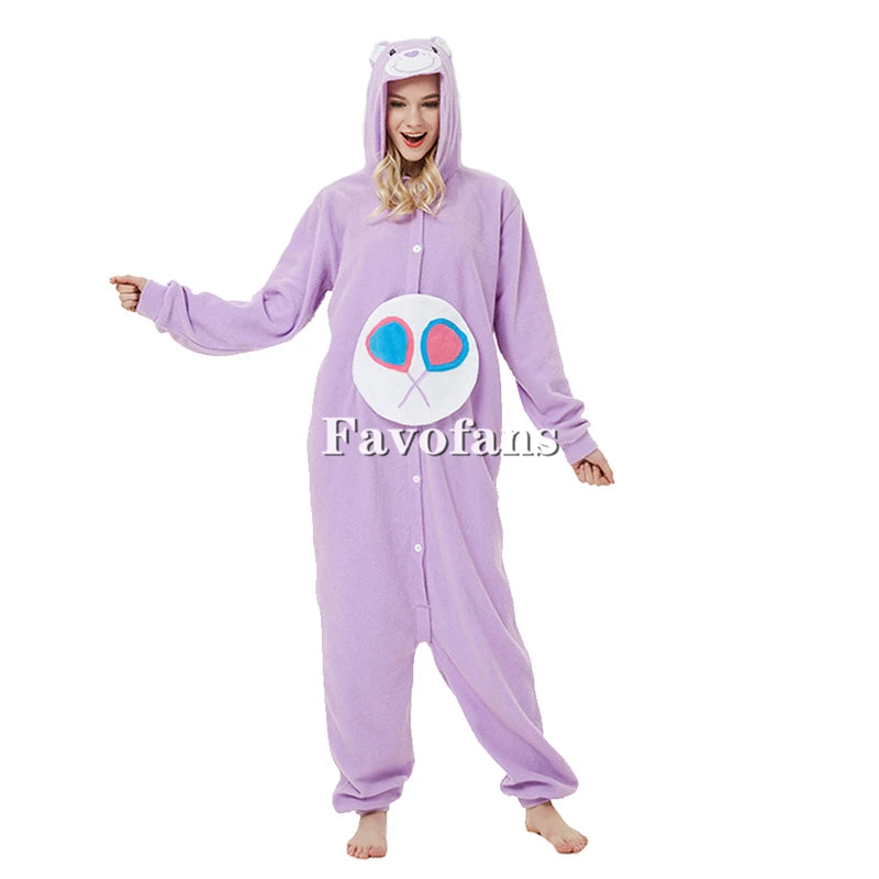 Favofans Animal Kigurumi Adults Women Bear Onesies Pajamas Halloween Costumes Cosplay Jumpsuit Christmas Gift