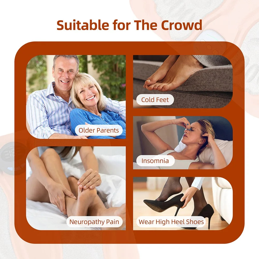 EMS Foot Massager 6 Modes 15 Gear Strength Intelligent Acupoint Capture Improve Blood Circulation Feet Acupoints Massage Mat