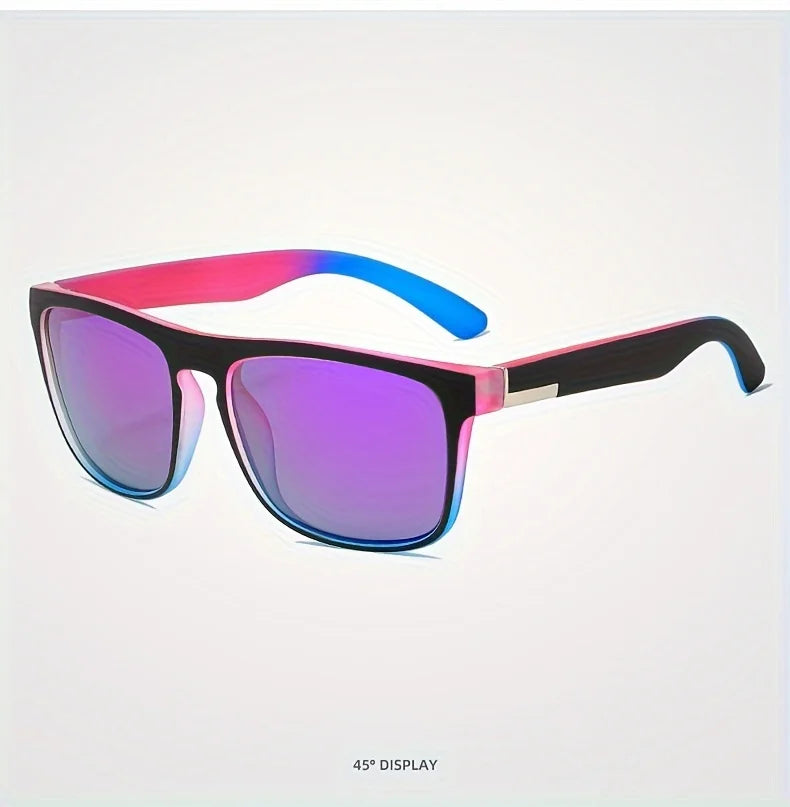 3Pcs Fantasy Gradient Mutipcolor Square Polarized Sunglasses AntiGlare UV400 Glasses Summer Party Driving Fishing Christmas Gift