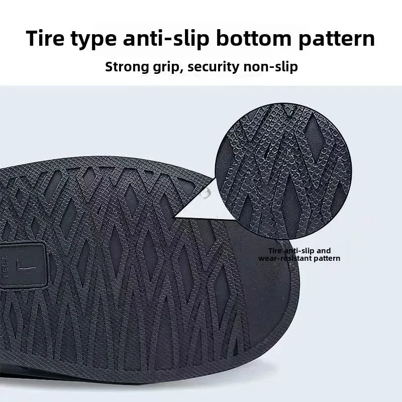 Rain Thickened Boot Shoe Cover Black Waterproof with Reflector High Top Non-slip Shoes Dust Covers Motorcycle Bike Rain Cover