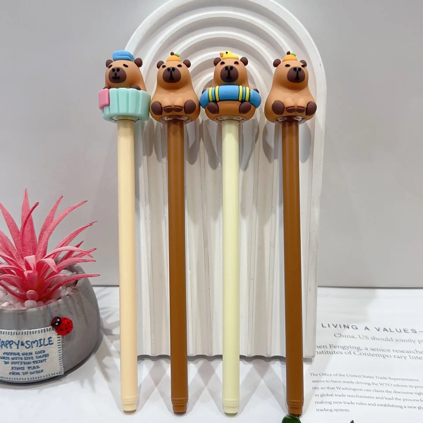 0.5mm Kawaii Capybara Gel Pens Signature Pen Cute Cartoon Student School Office Writing Supplies Gift Stationery Art Deco Pens