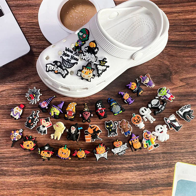 18PCS the spooky, playful,  elements you need to turn your shoes or bracelets into a Halloween - themed masterpiece.