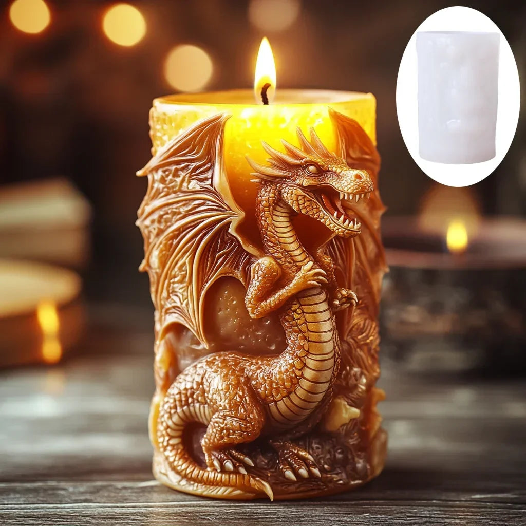 DIY elk relief cylindrical candle silicone mold sika deer flower relief resin mould Forest sika deer gypsum molds Christmas gift