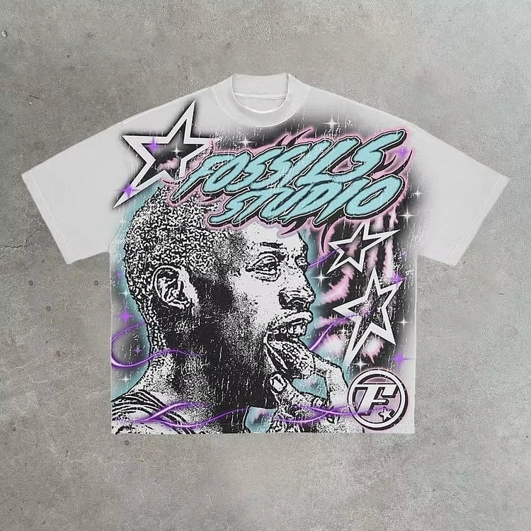 Summer Basketball Legend Graphic Pure Cotton White Short-sleeved T-shirt Men's Y2K Short-sleeved Oversized T-shirt Street Wear